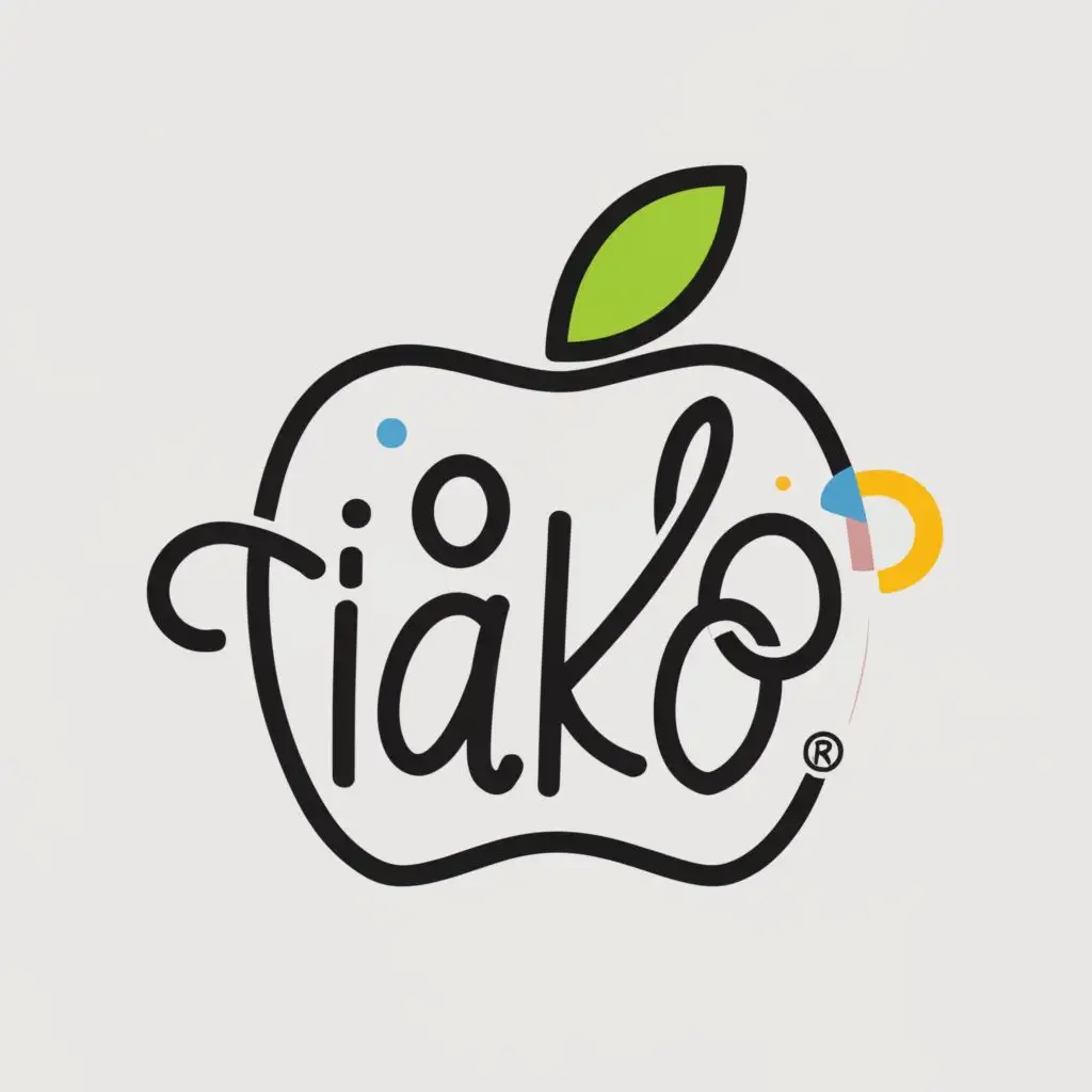 logo, apple, with the text "iAko", typography