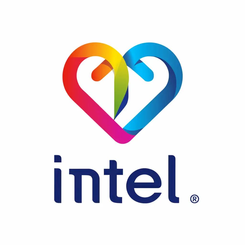 a logo design,with the text "INTEL", main symbol:heart,Moderate,be used in Retail industry,clear background