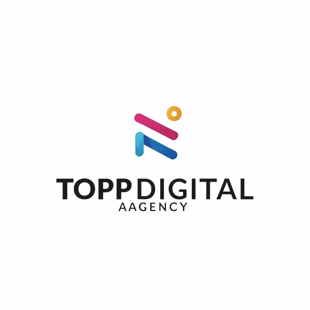 a logo design,with the text "Topdigital Agency", main symbol:media,Minimalistic,be used in Internet industry,clear background