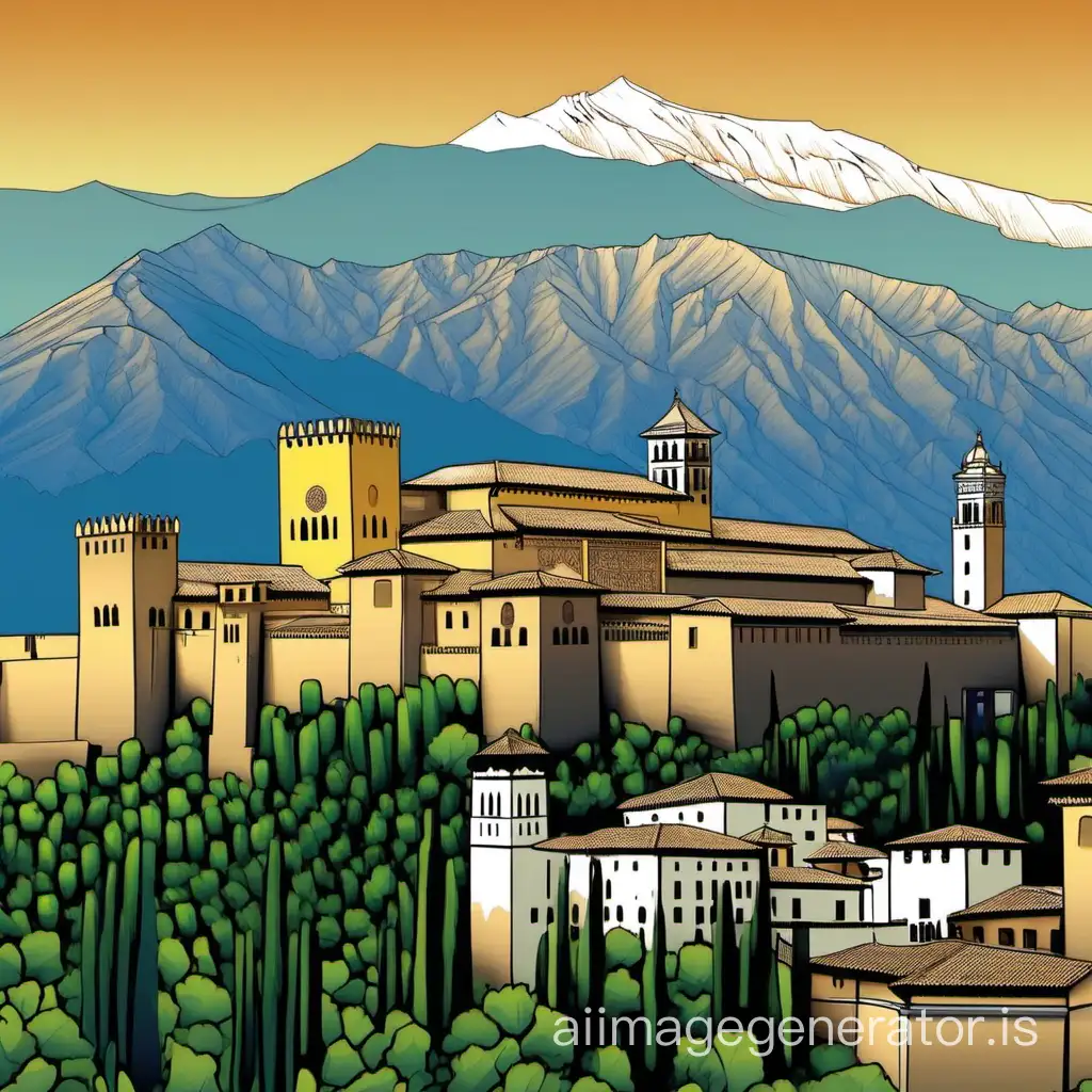 Granada, Alhambra, Sierra Nevada, avatar telegram