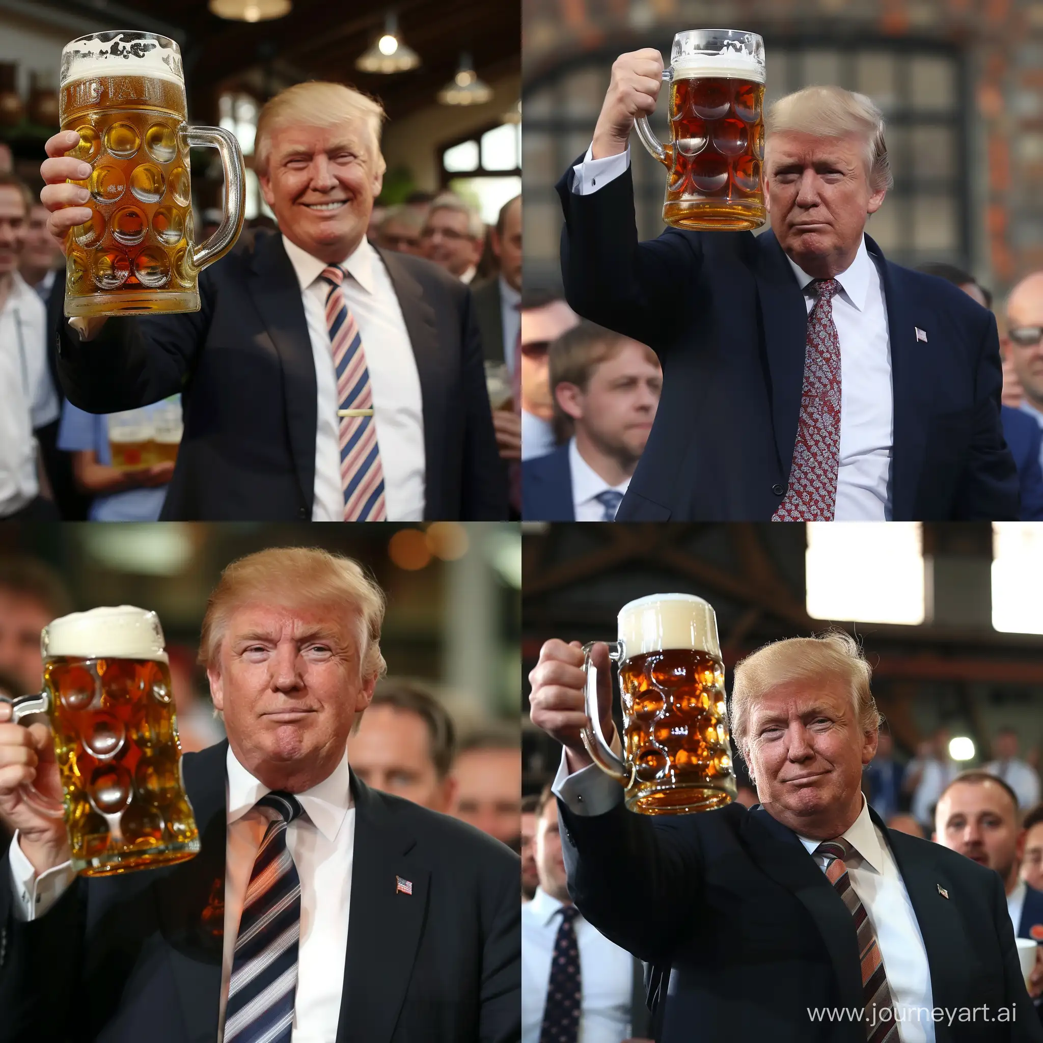donald trump, octoberfest, raising beer