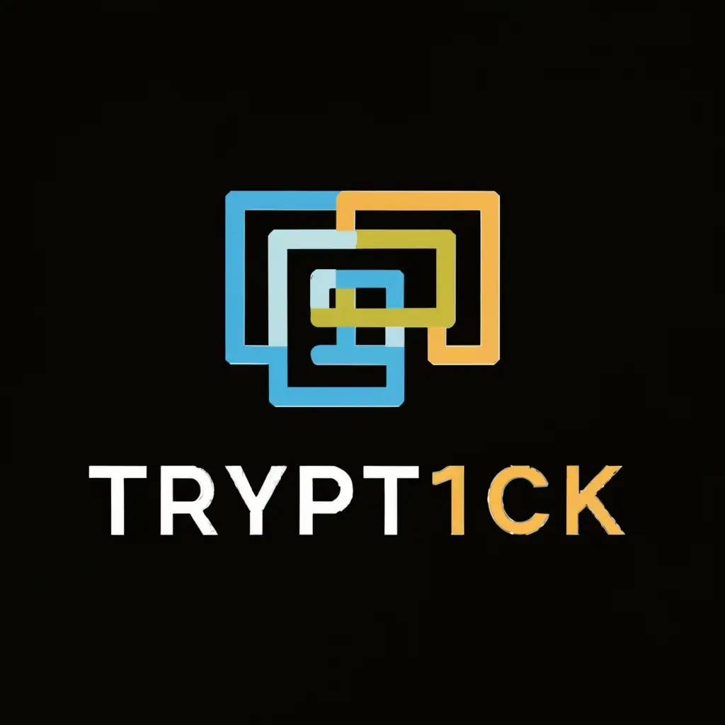 a logo design,with the text "TRYPT1CK", main symbol:3 rectangles,Moderate,be used in Technology industry,clear background
