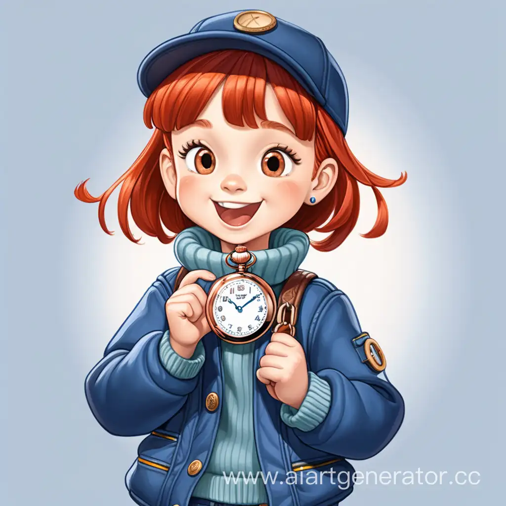 Cheerful-7YearOld-Girl-in-Blue-Turtleneck-with-Pocket-Watch