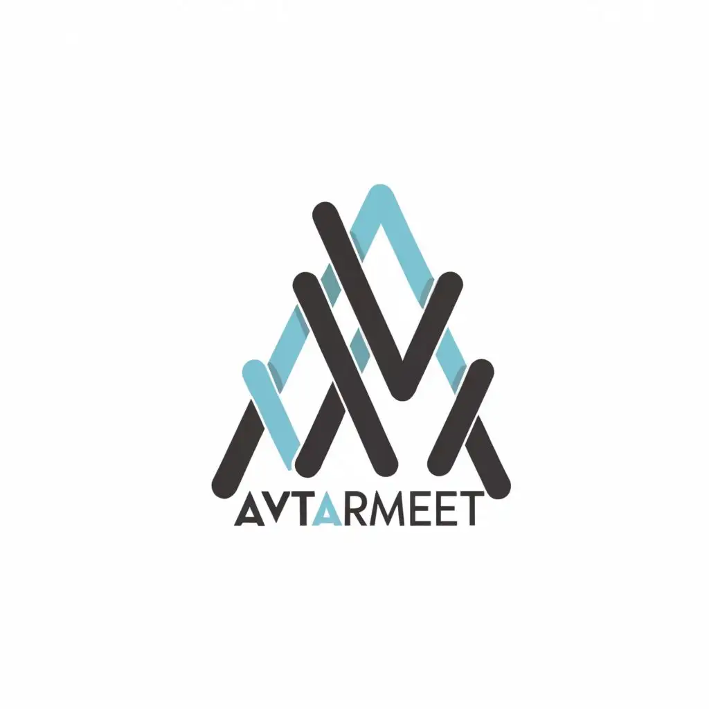 logo, AM, with the text "AvtarMeet", typography