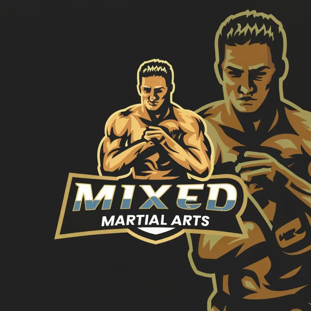a logo design,with the text "Mixed Martial Arts", main symbol:MMA, Fighter,Minimalistic,be used in Sports Fitness industry,clear background