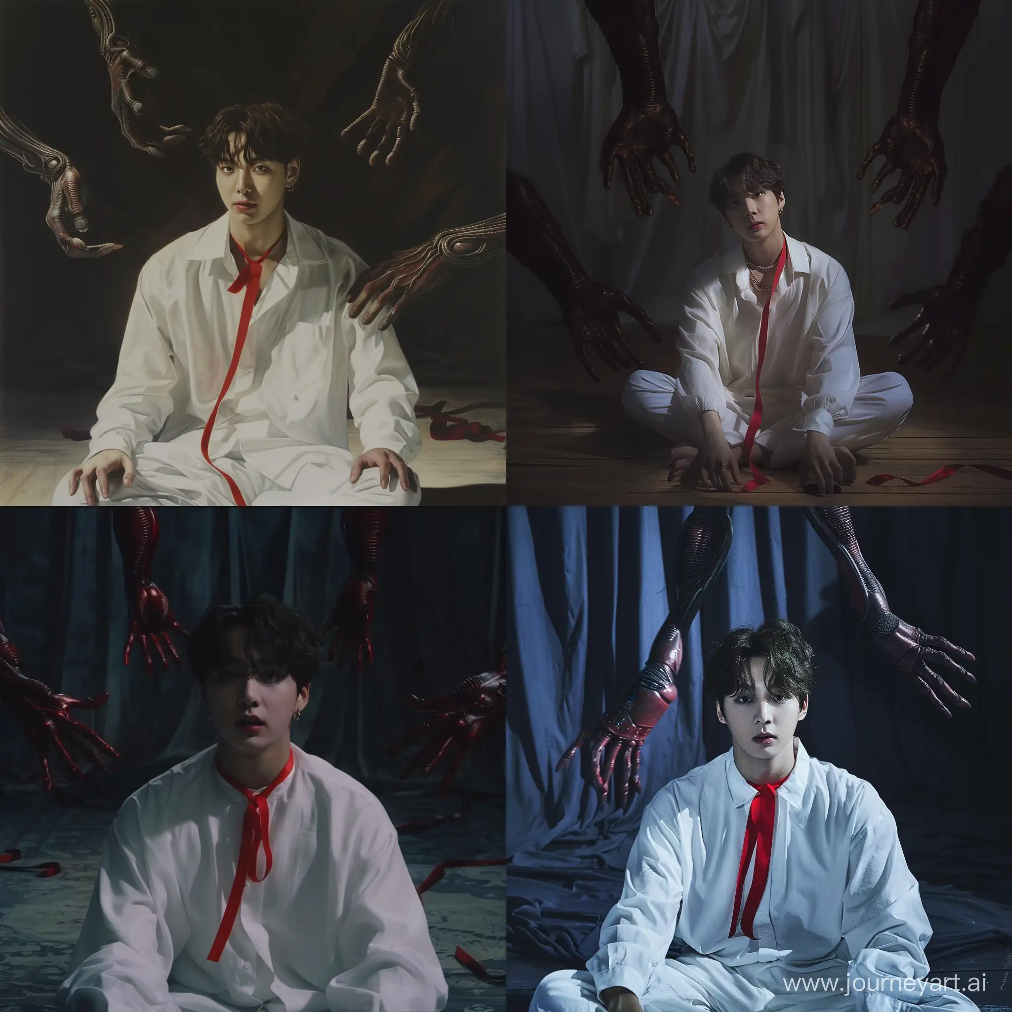 Sly-Jungkook-with-Red-Ribbon-in-Mysterious-Surroundings