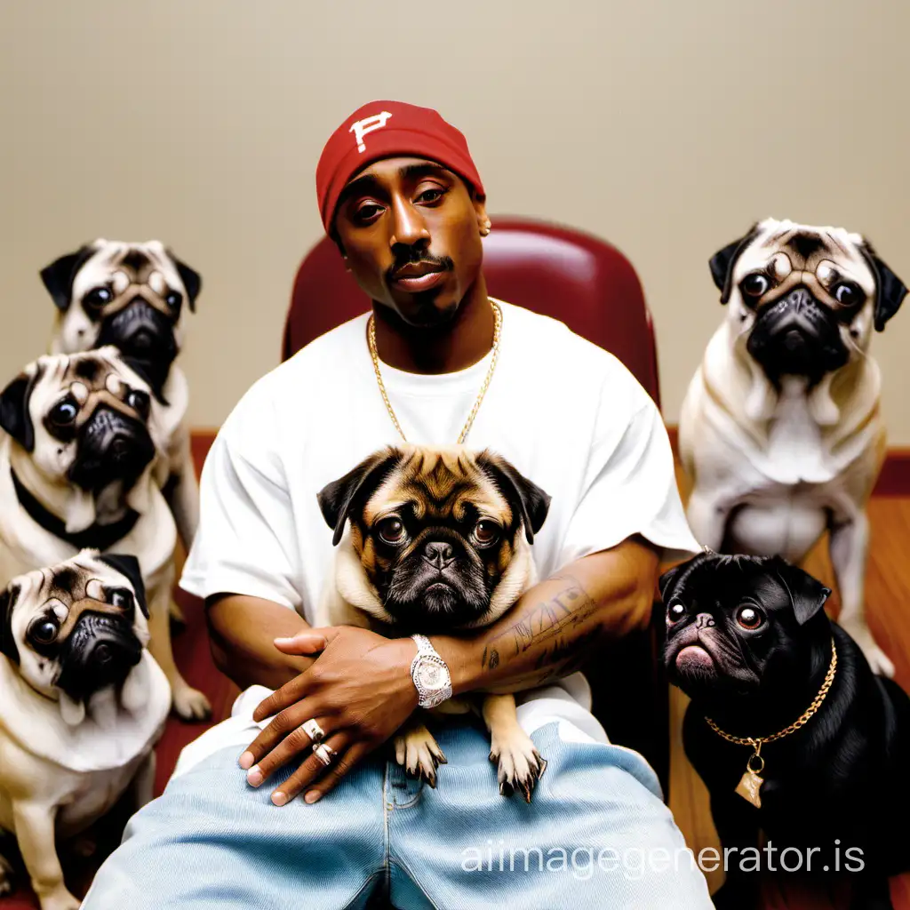 2pac surrounded by pugs