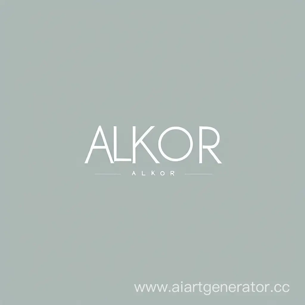 Шрифтовой логотип для ювелирного магазина АЛЬКОР. шрифт в минимализме  
