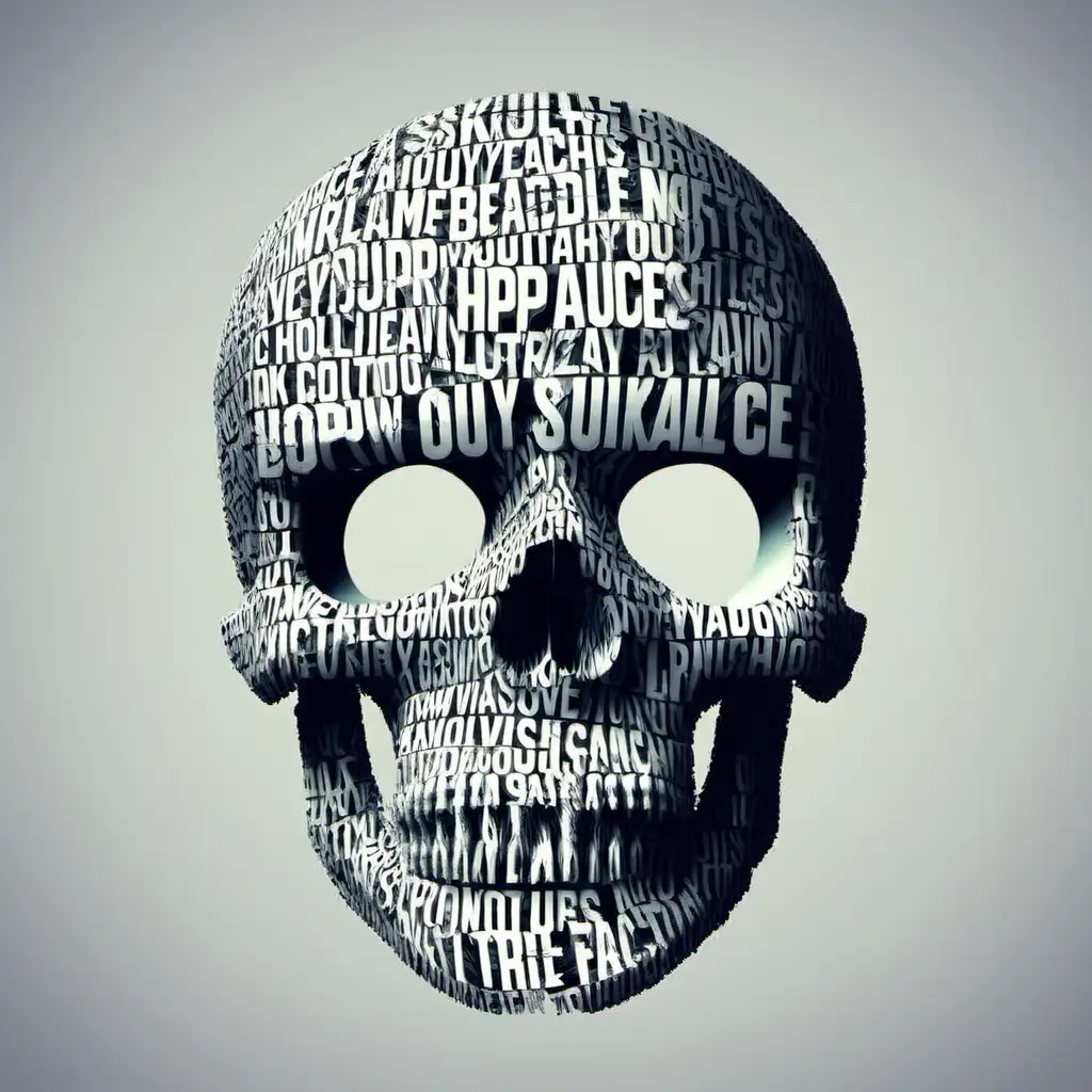 skull face typography