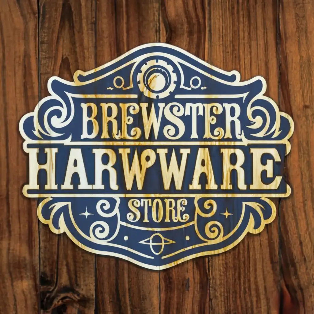 LOGO Design For Brewster Hardware Store Bold Typography with Industrial