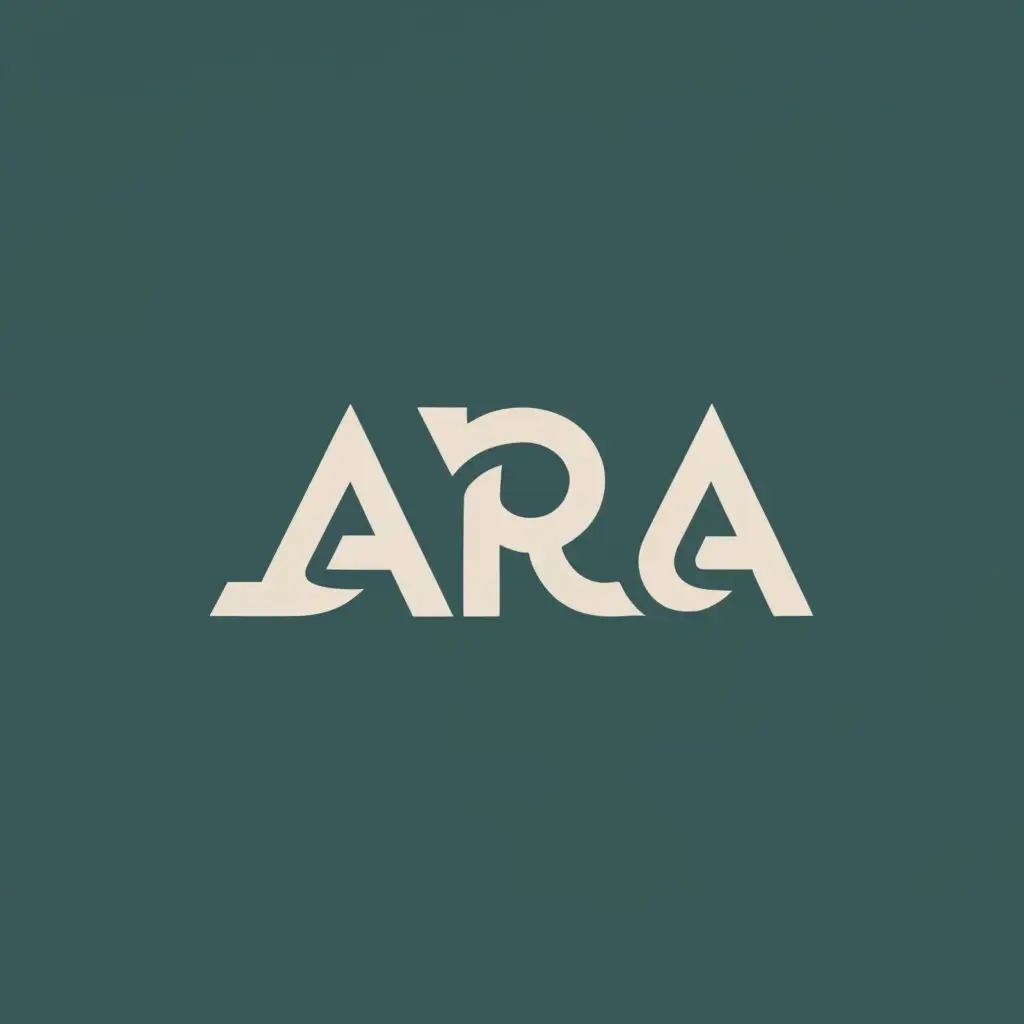 logo, all letters built into one logo, with the text "ARA", typography
