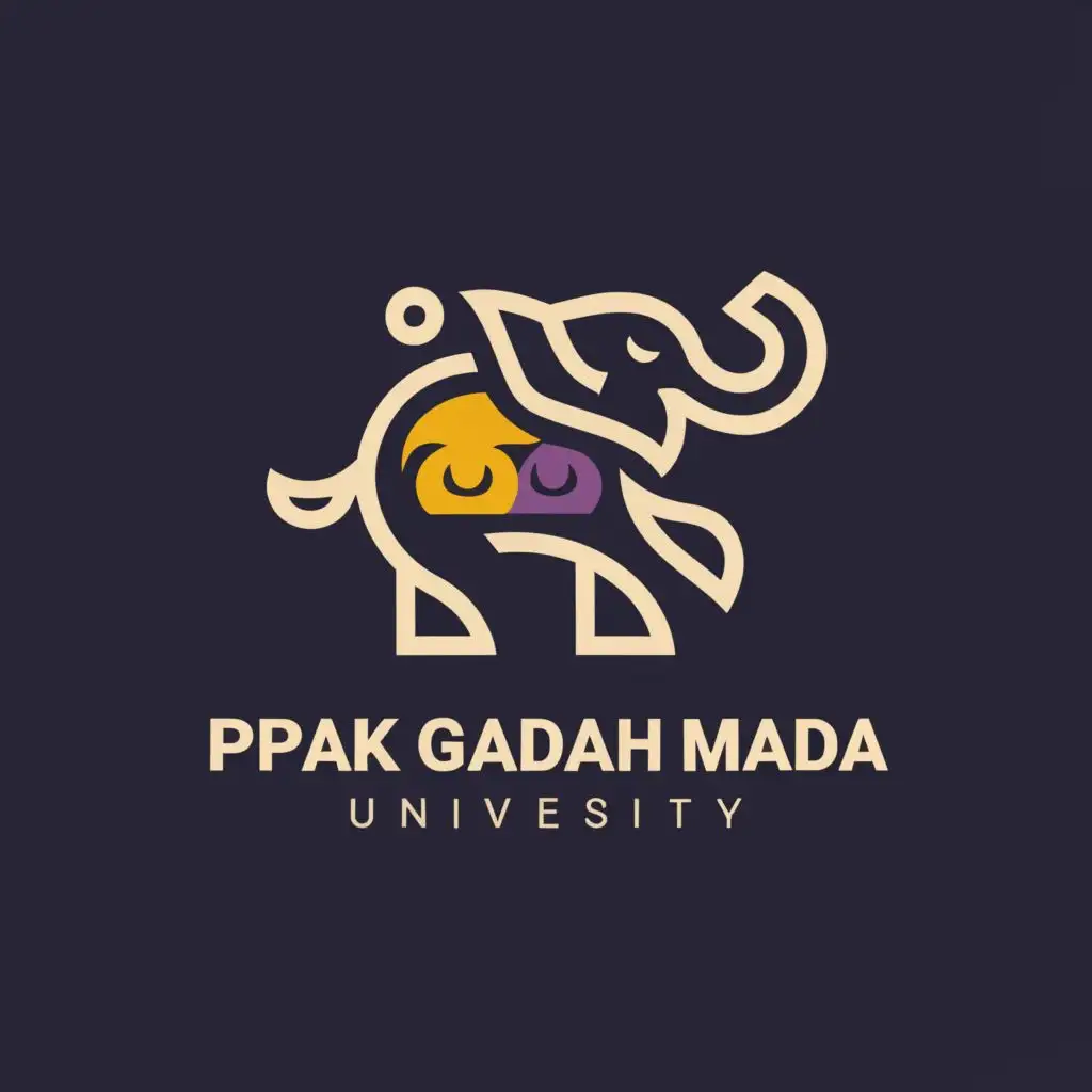 a logo design,with the text "PPAK  Gadjah Mada University", main symbol:elephant batik,Minimalistic,be used in Sports Fitness industry,clear background