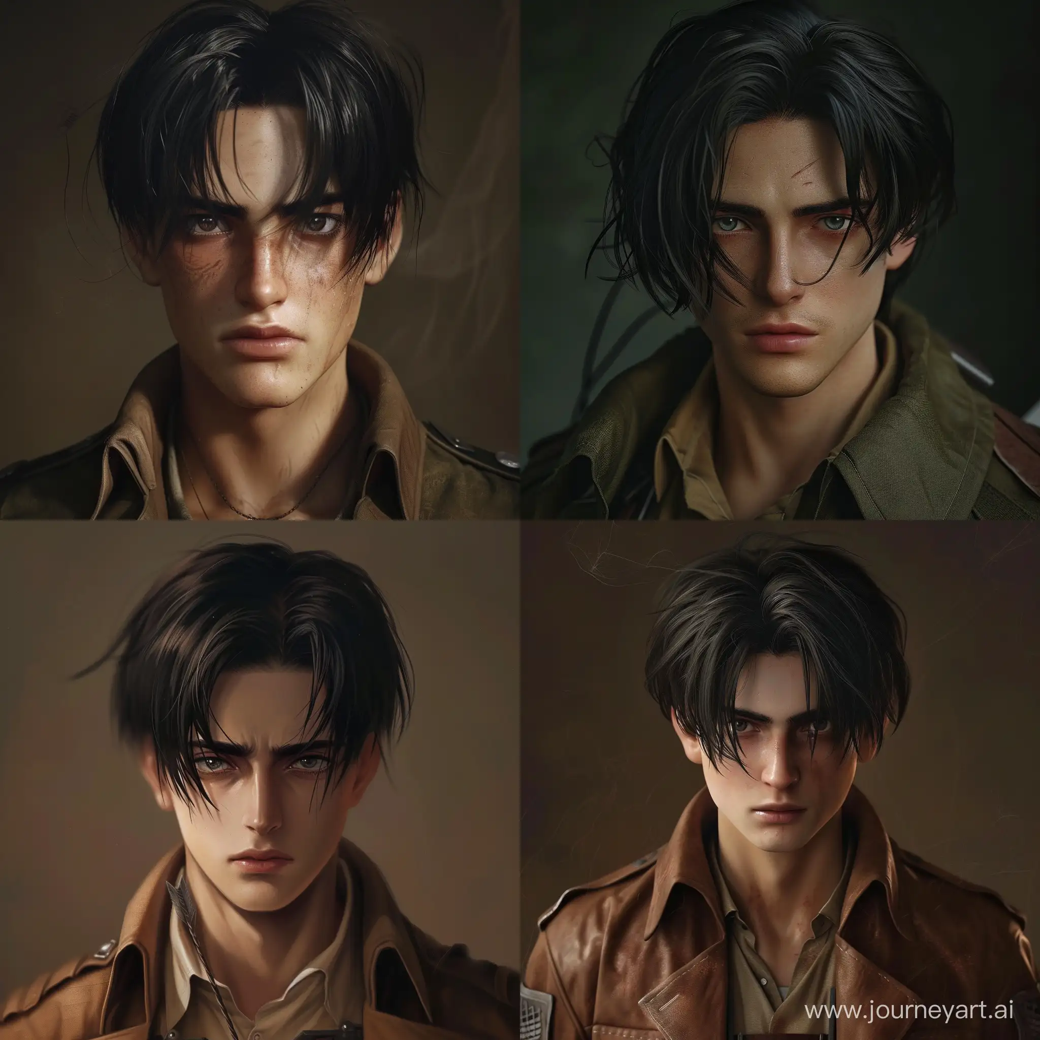 Realistic image of levi Ackerman from attack on titan