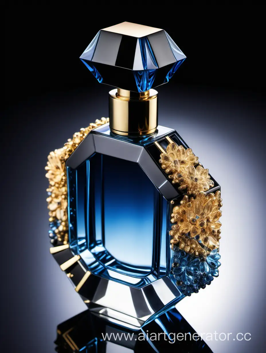 Exquisite-Blue-Black-and-Gold-Transparent-Perfume-Bottle