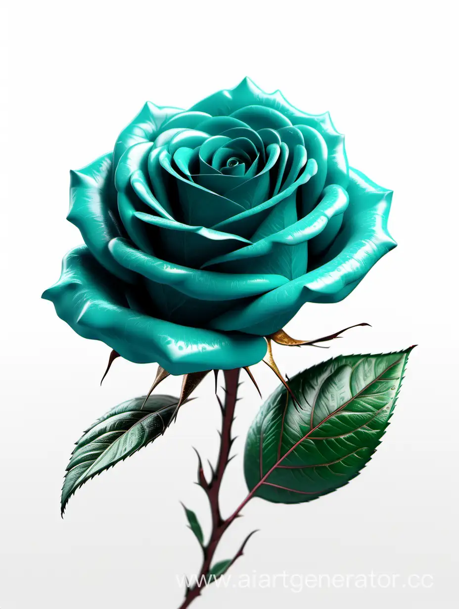 Dark-Turquoise-Rose-with-Lush-Green-Leaves-in-8K-HD