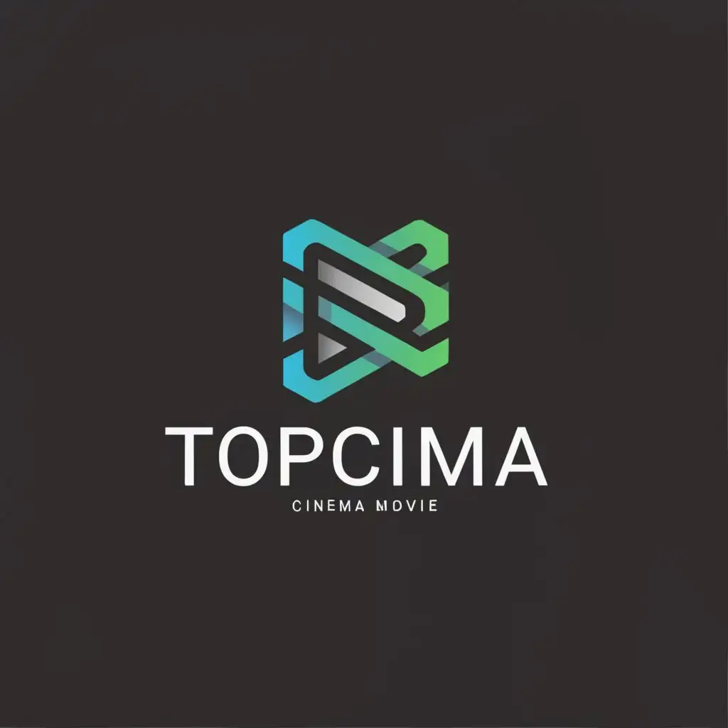 a logo design,with the text "TopCima, film , cinema, movie,teal", main symbol:Cinema ,Moderate,be used in Internet industry,clear background