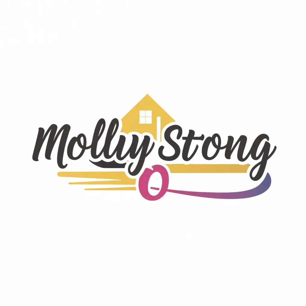 logo, MollyStrong, with the text "MollyStrong", typography, be used in Real Estate industry