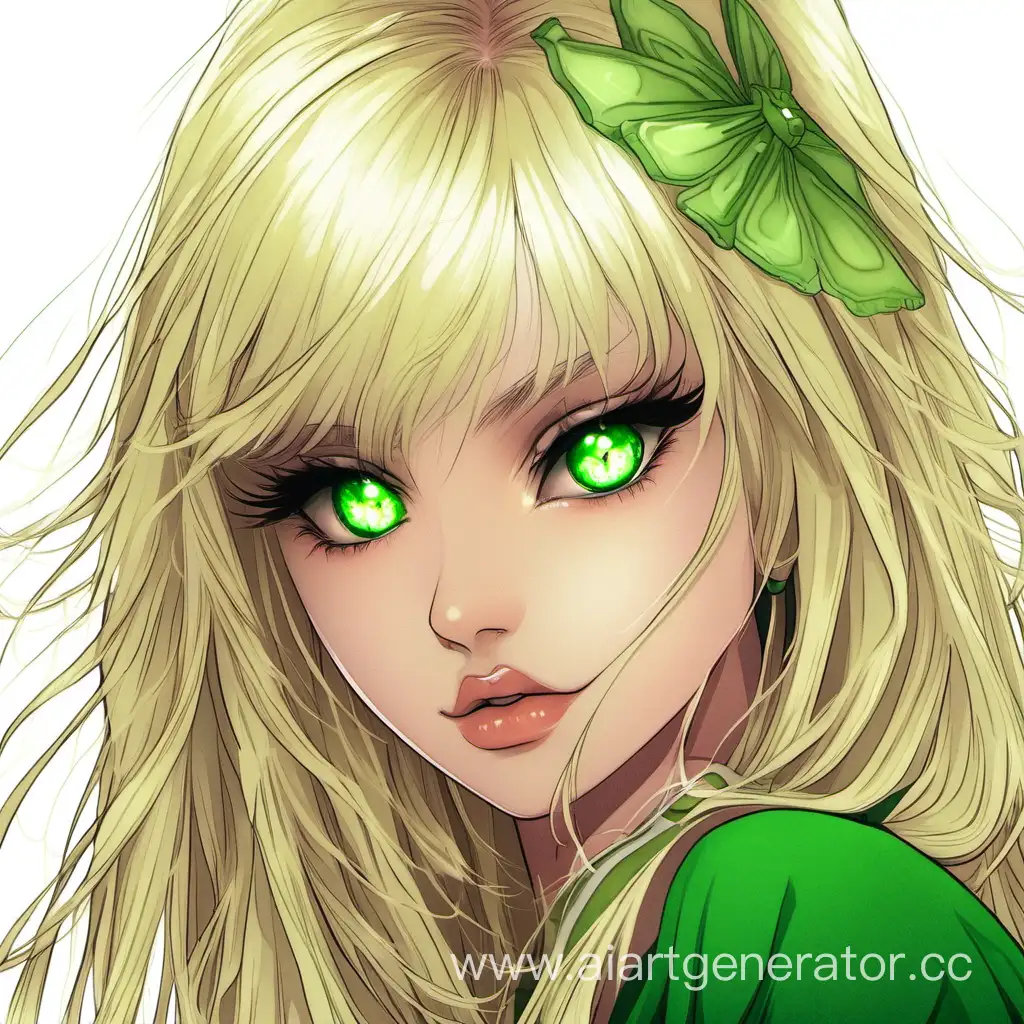 Блондинка с зелеными глазами 