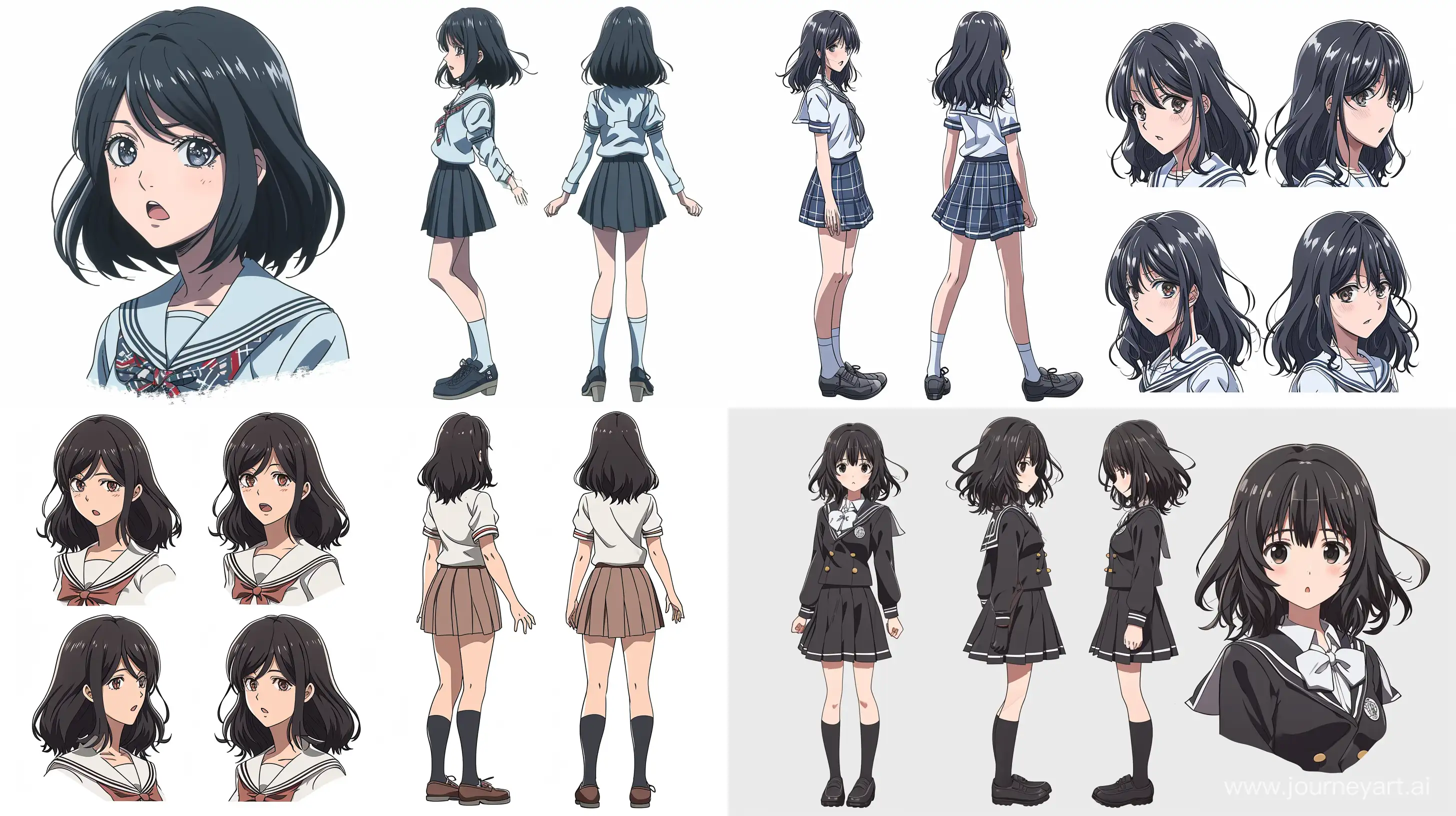 Stylish-High-School-Girl-with-Intelligent-Gaze-in-Anime-Character-Sheet