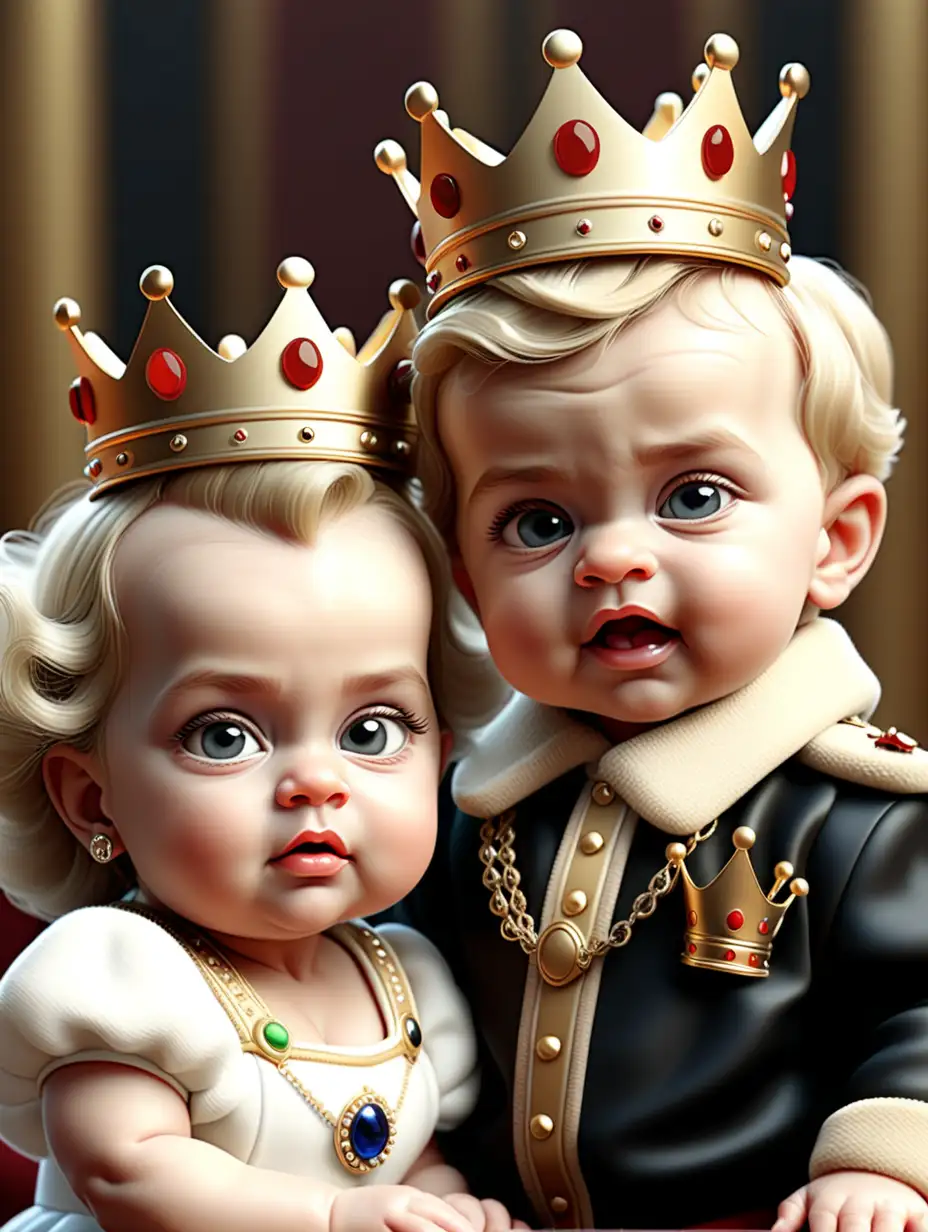adorable baby king and queen