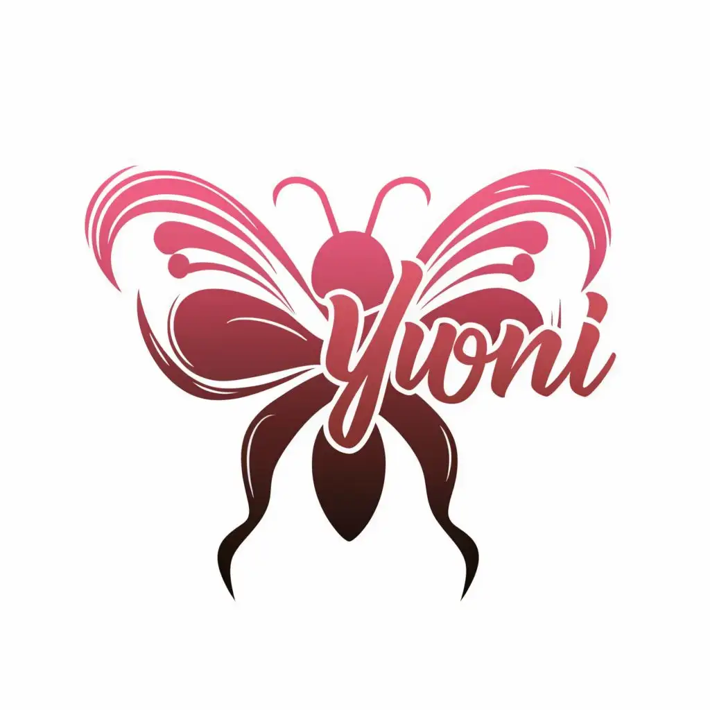 logo, Sweet butterfly, with the text "YONI", typography, be used in Retail industry