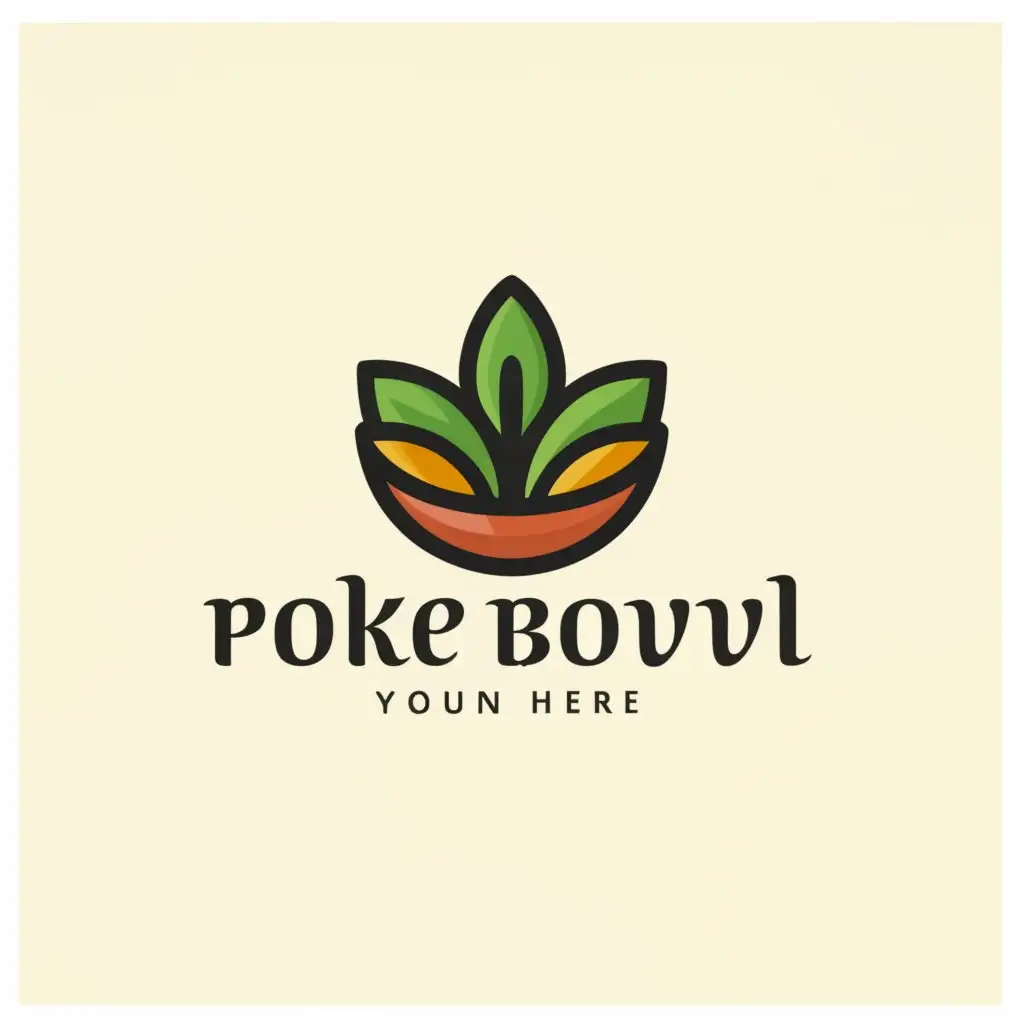 LOGO-Design-for-PokeBowl-Hawaiian-Healthy-Food-with-Minimalistic-Style-for-Restaurant-Industry