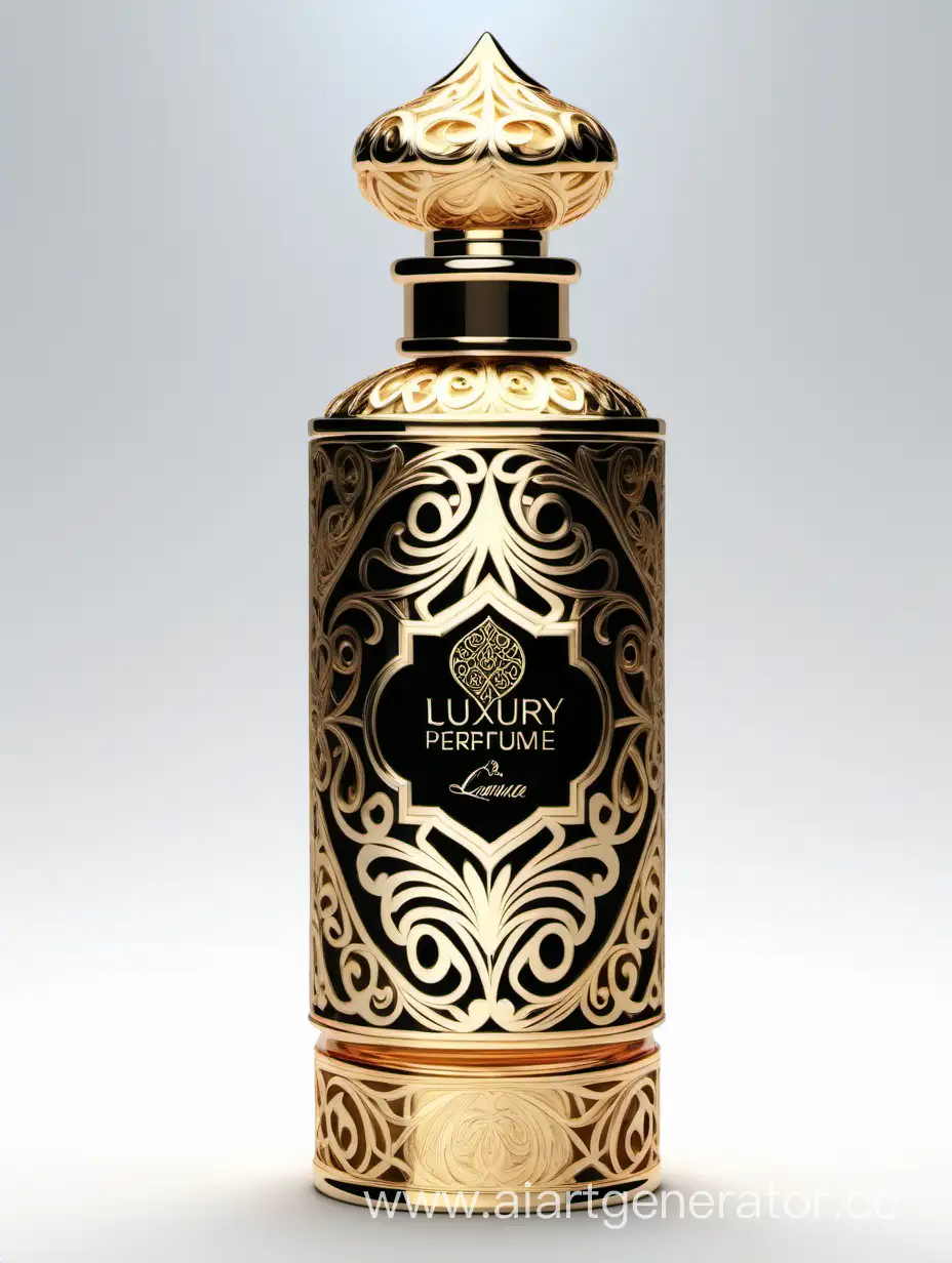 Luxury Perfume decorative with Arabic calligraphic ornamental long double height cap