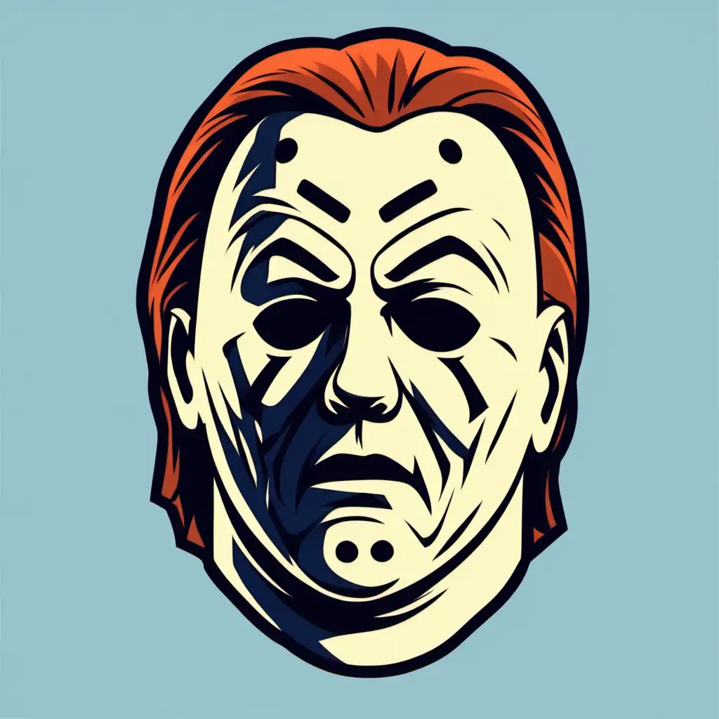Michael Myers Head Cartoon Icon Classic Horror Character Illustration