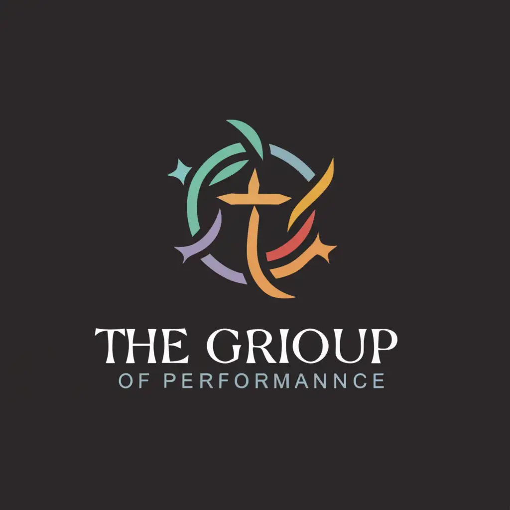 a logo design,with the text "The group of performance", main symbol:Worship,Moderate,be used in Religious industry,clear background