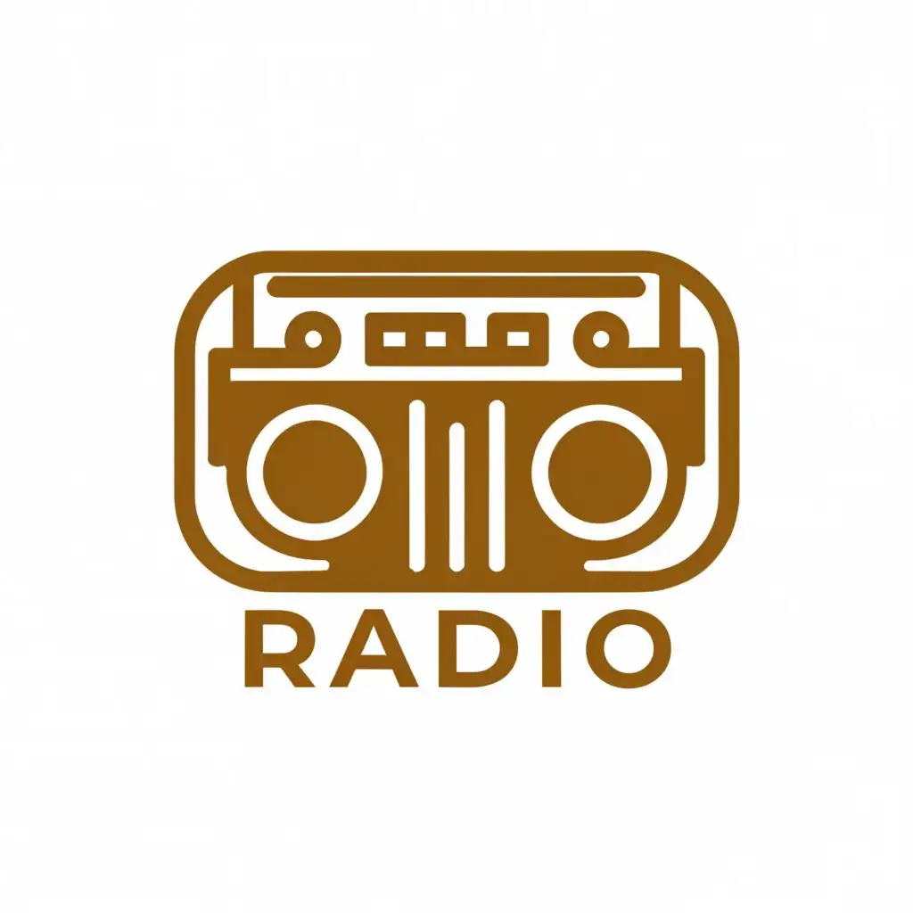 a logo design,with the text "RADIO", main symbol:a radio,Minimalistic,clear background