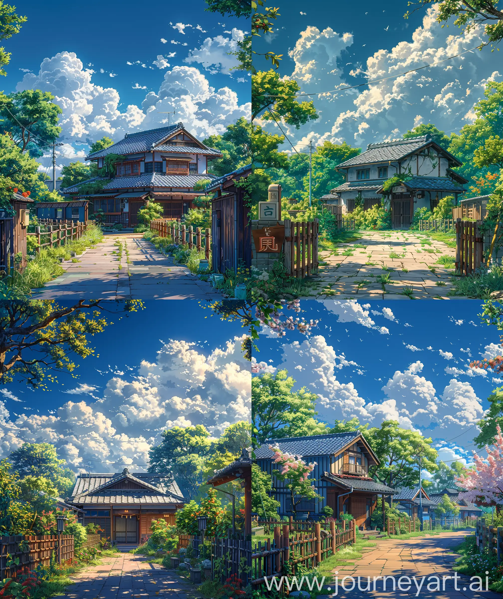 Serene-Anime-Suburban-House-Morning-Illustration