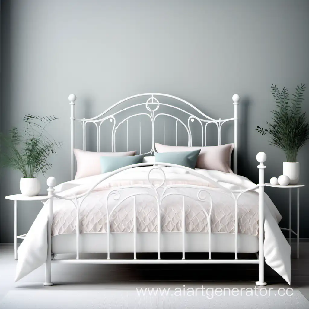 Elegant-White-Wrought-Iron-Bed-in-Modern-Minimalist-Interior