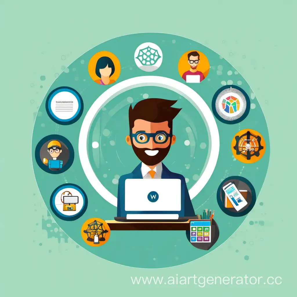 Vector-Graphics-of-Web-Developers-in-Circular-Design