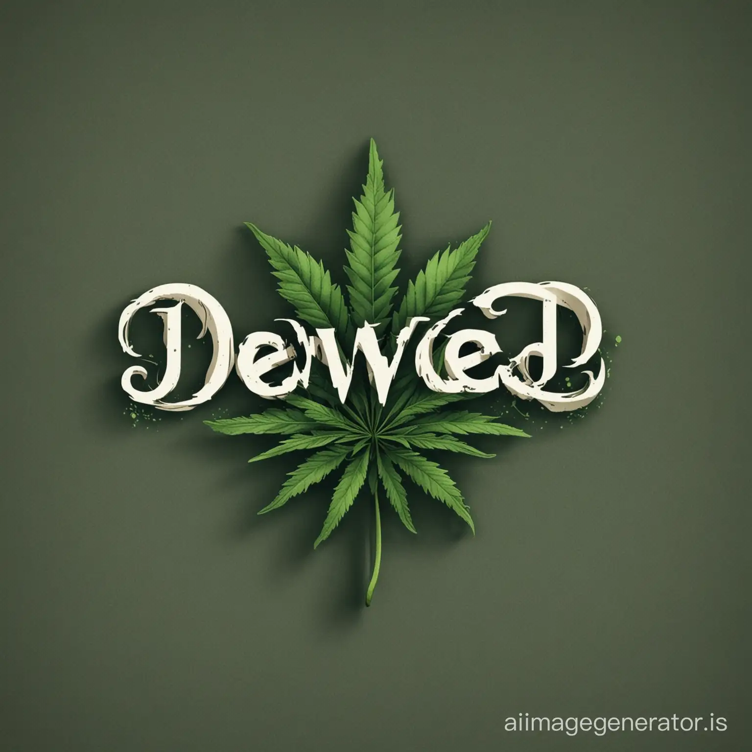 creative marijuana business logo with green leaf and modern typography "DeWeed"