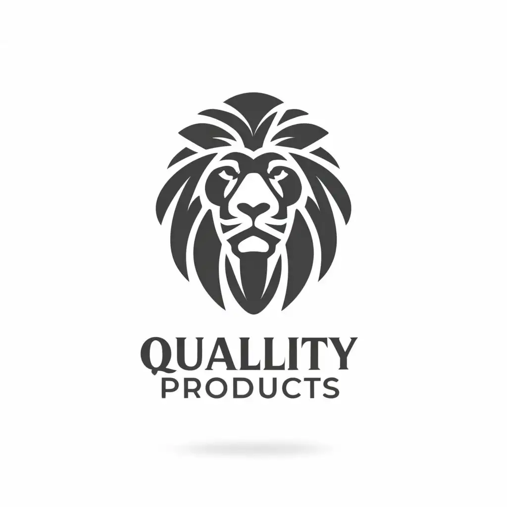 a logo design,with the text "Quality products", main symbol:Lion,Moderate,be used in Retail industry,clear background