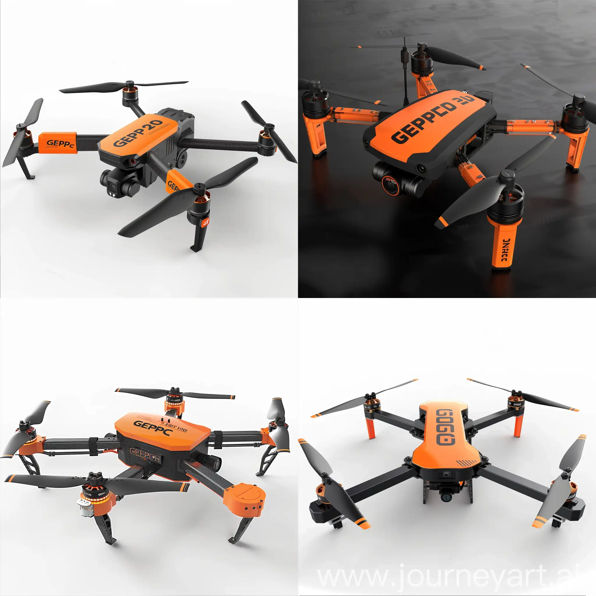 динамичный логотип дрона GEPRC Cinebot 30, оранжевый и черный цвет