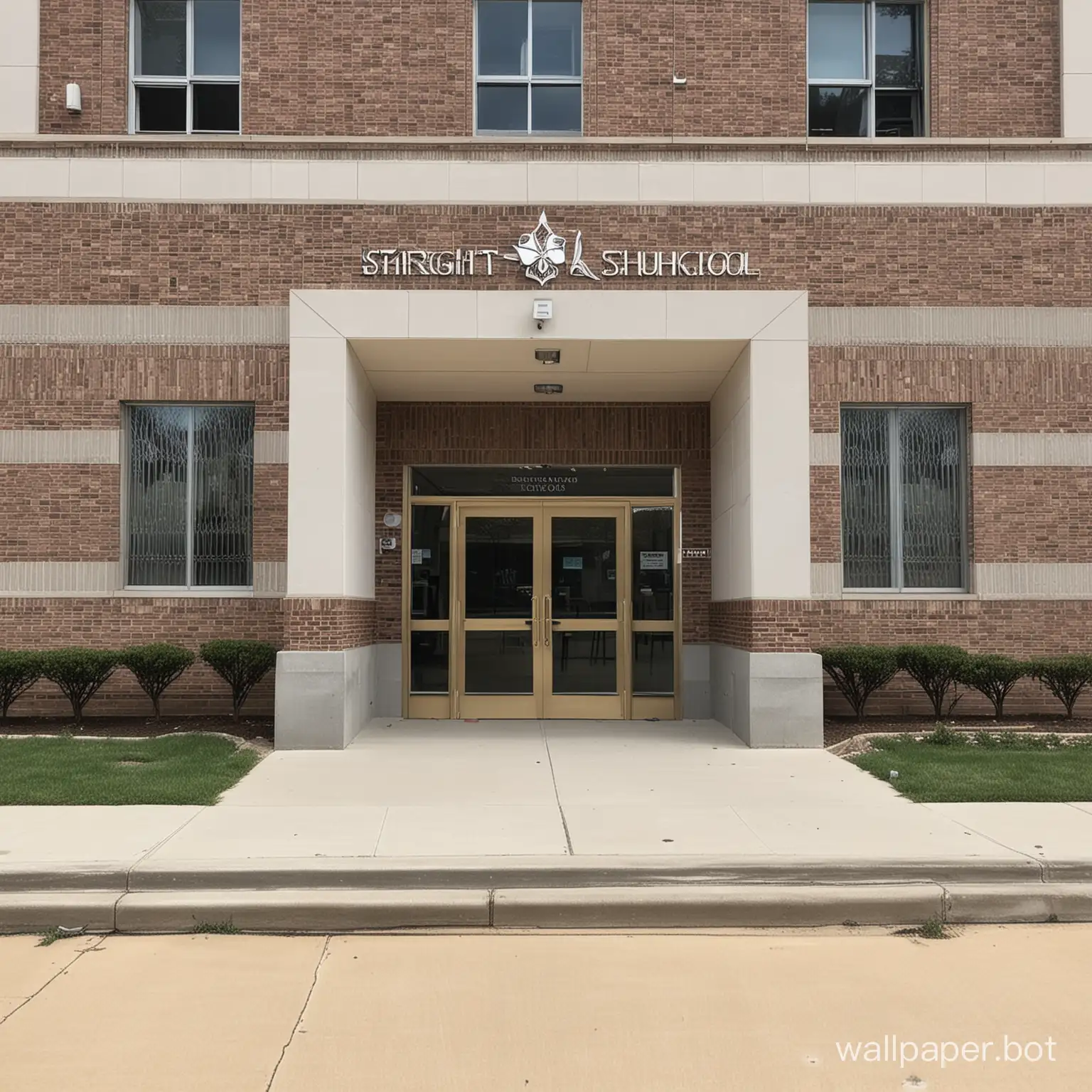 In front of the teaching building named Starlight School, the weather is required to be good, and the entrance and entire front of the teaching building must be visible. The teaching building should be at least 6 floors.
