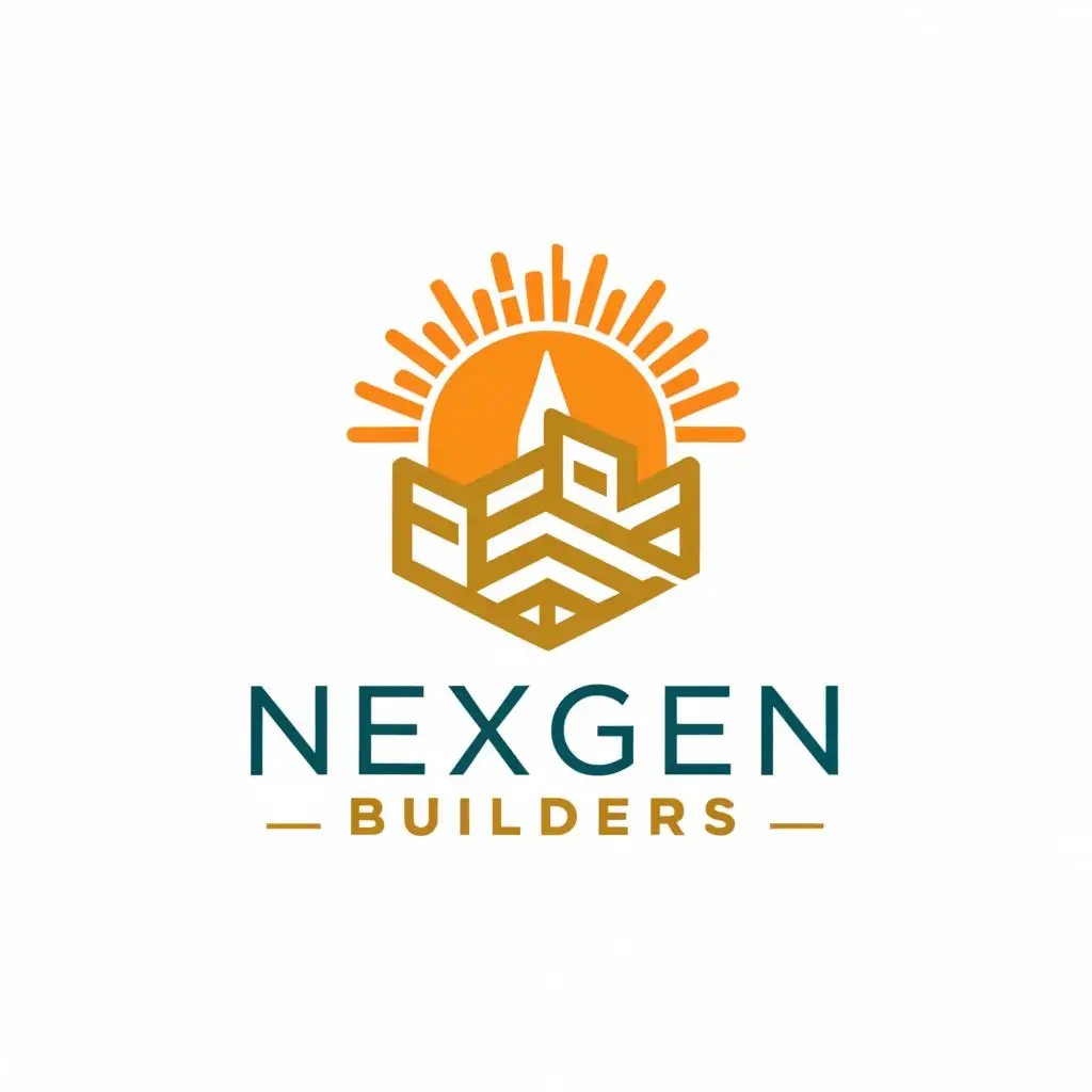 a logo design,with the text "NexGen Builders", main symbol:sun,Moderate,be used in Construction industry,clear background