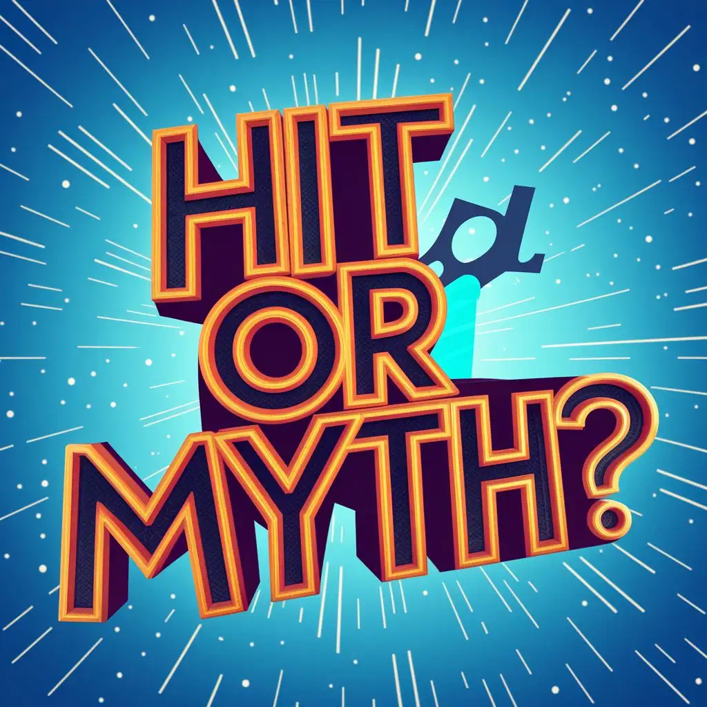 logo, 3d, science, with the text "Hit or Myth?", typography