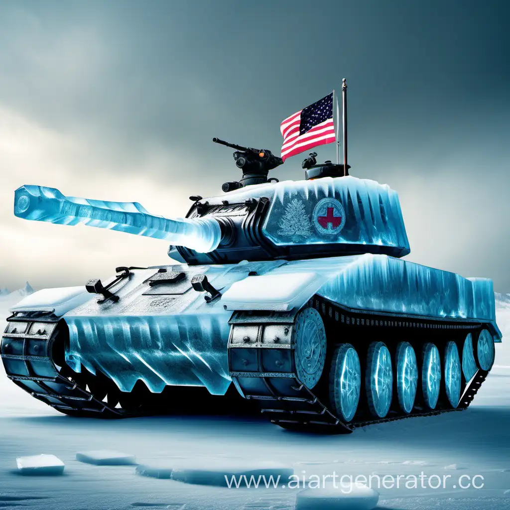 Ice-Tank-with-Flag-Heading-into-Battle