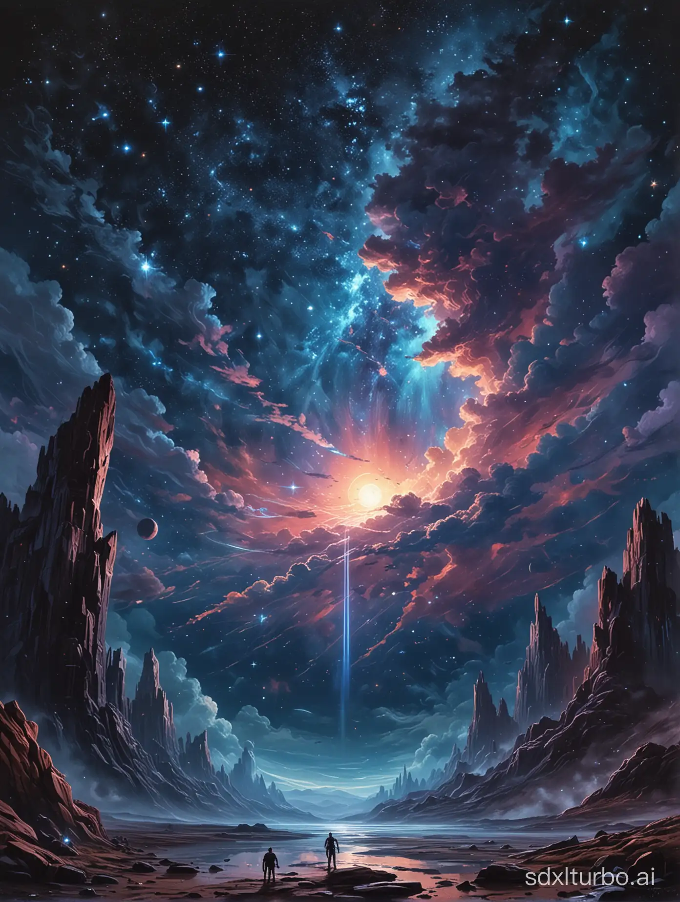 Starry Sky Sci-Fi Painting