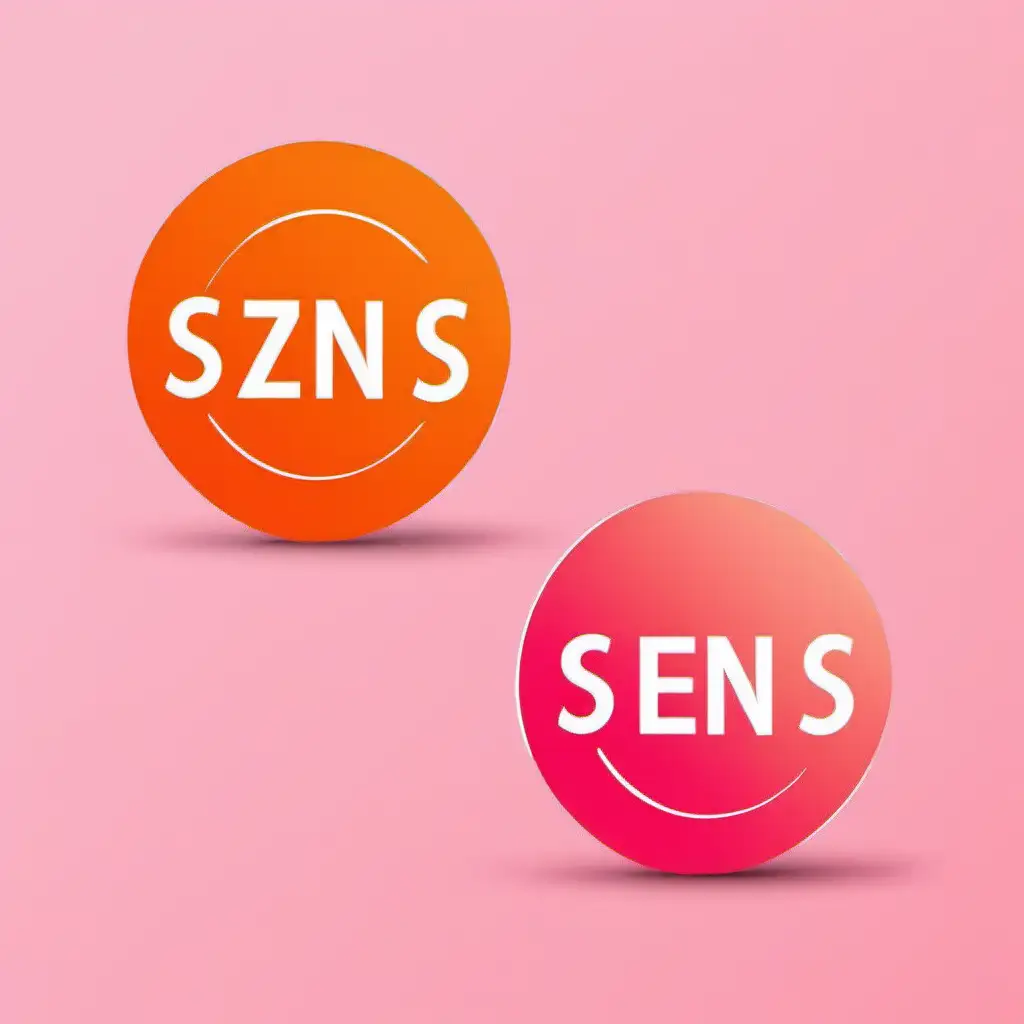 Vibrant Orange Pink and Yellow SzenS Logo Design