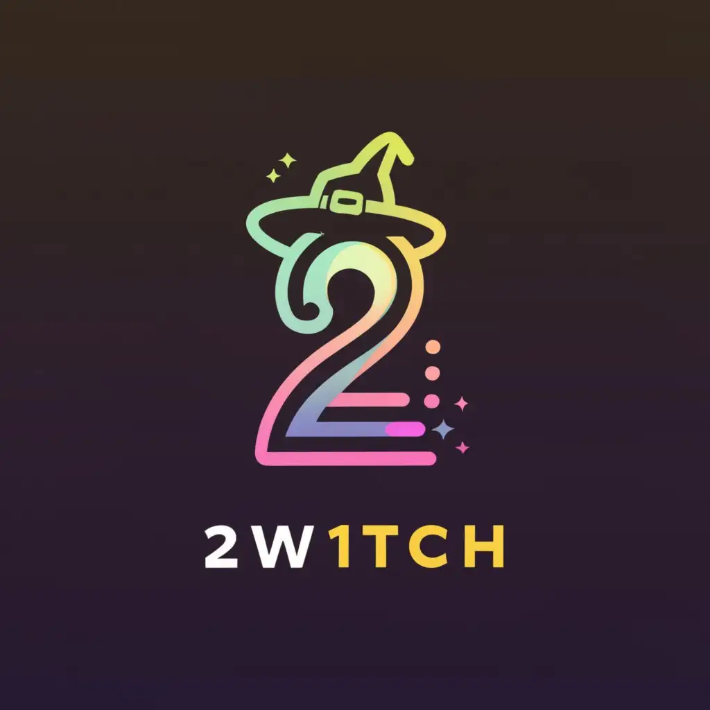 a logo design,with the text "2W1TCH", main symbol:2,complex,be used in Entertainment industry,clear background