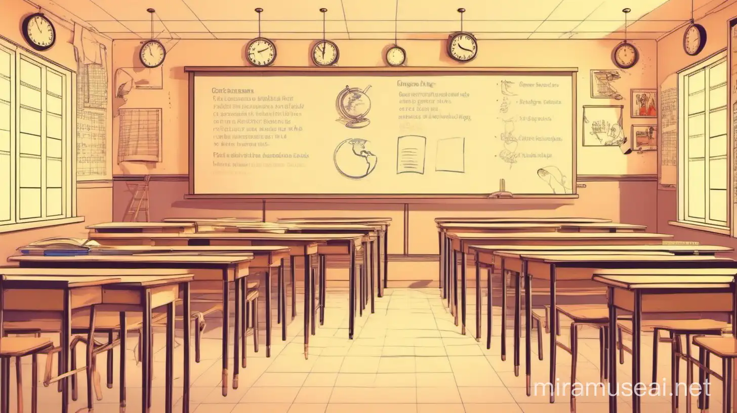 Vibrant School Themed Parallax Background