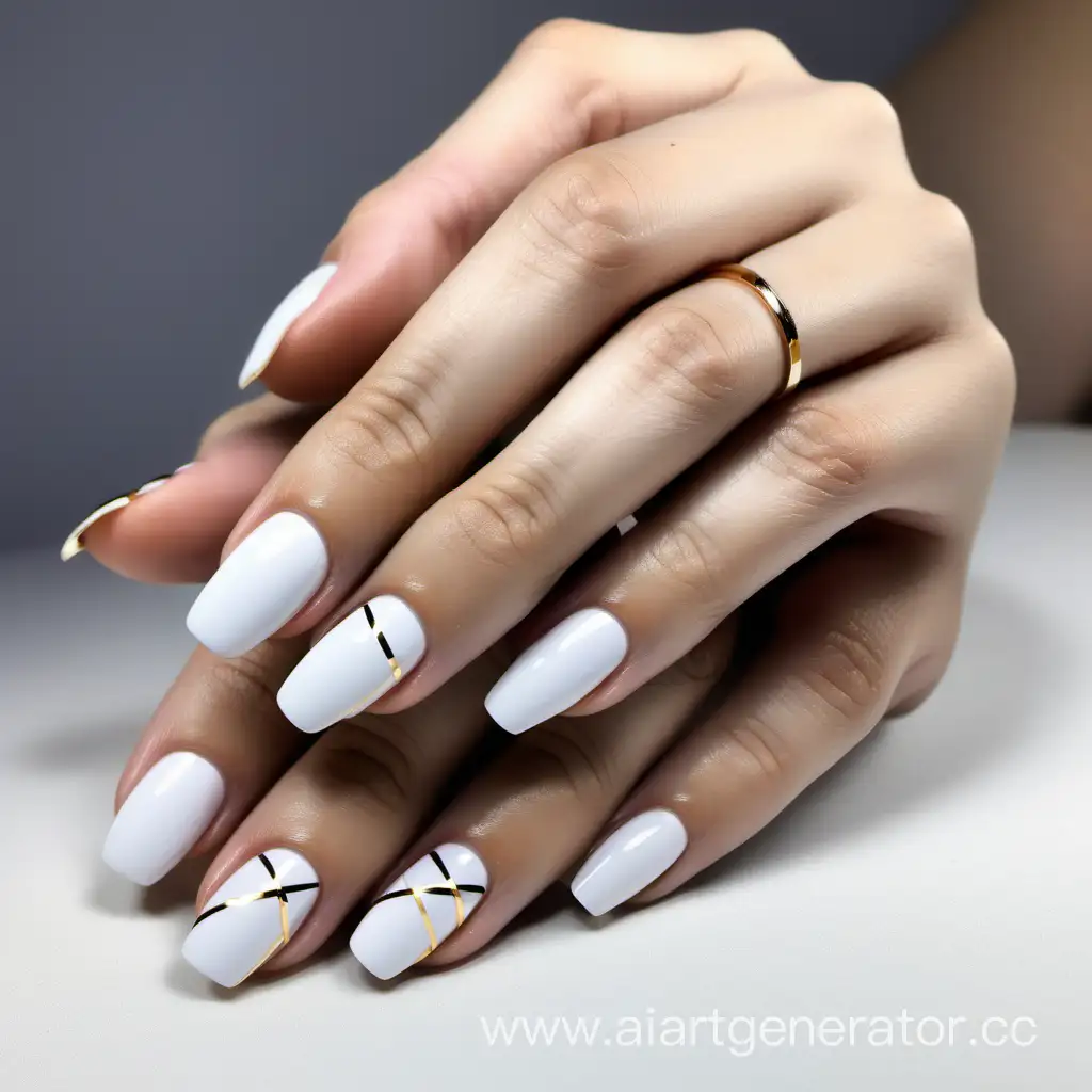 Elegant-White-Manicure-with-Delicate-Gold-Accent
