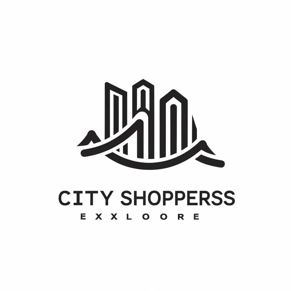 a logo design,with the text "CITY SHOPPERS", main symbol:EXPLORE THE CITY VIBES,complex,be used in Retail industry,clear background