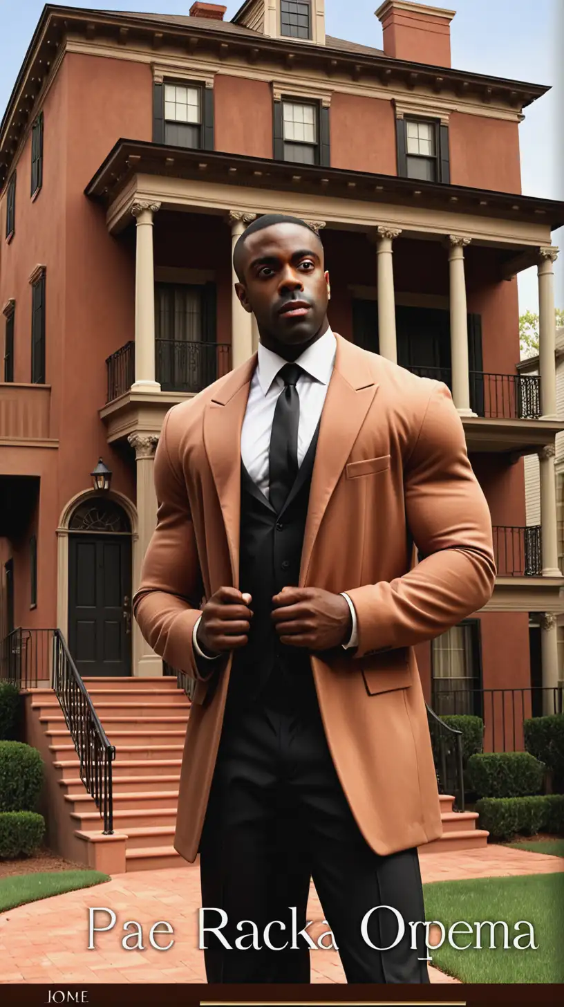 Dramatic Soap Opera Book Cover Black Man Amidst Brown House Architecture