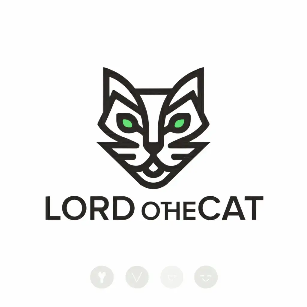 a logo design,with the text "LordOfTheCat", main symbol:Cat,Moderate,clear background