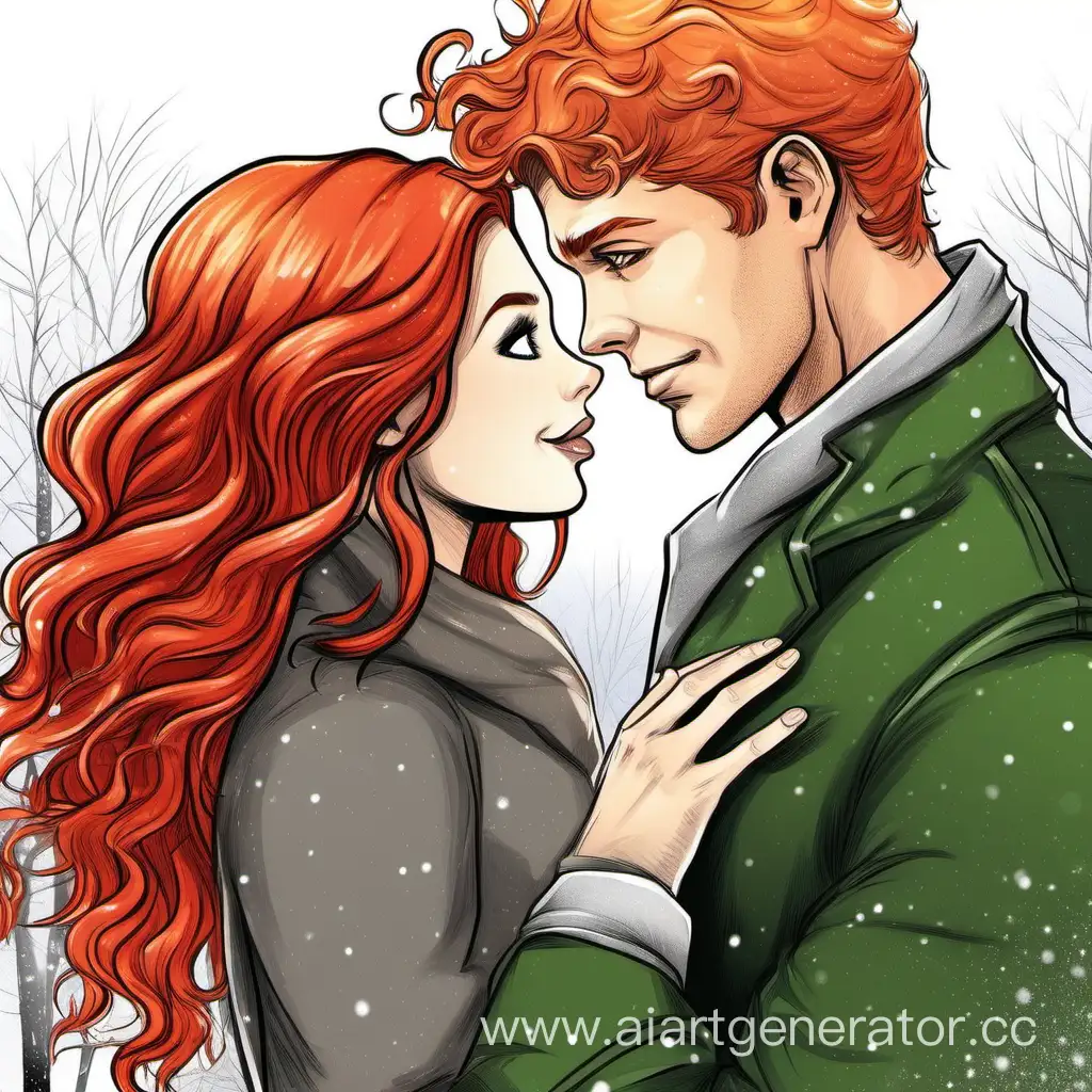 Enchanting-Encounter-RedHaired-Beauty-and-PlatinumBlond-Charmer-Amidst-Mistletoe-Magic