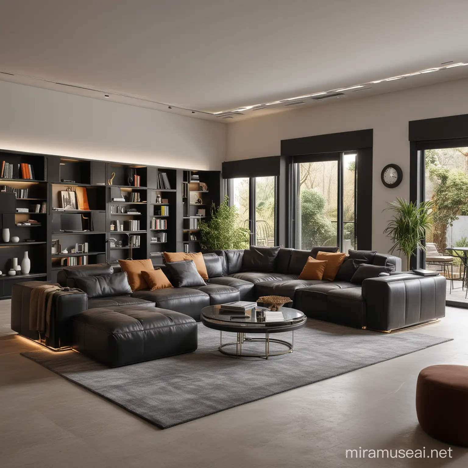 Futuristic Modular Sofa Set with Luxury Features in Villa Decor